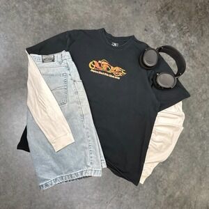 Vintage 2003 Daytona Beach Bike Week T-Shirt XL Black Heavyweight Cotton Y2K